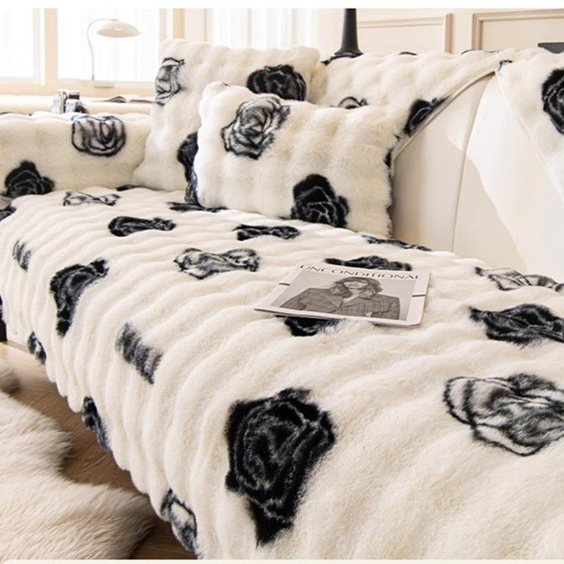 

1 шт. Утолщенный чехол для дивана Нескользящий Плюшевый Зимний Теплый Диванное Полотенце L-образный Диванный Коврик Подушка для Гостиной Housses De Coussin A 70x70cm 1pc