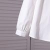Girls White Long Sleeve Blouse 100% Cotton Ruffled Collar Bow Embroidery Spring Autumn Top for Kids Aged 5-12
