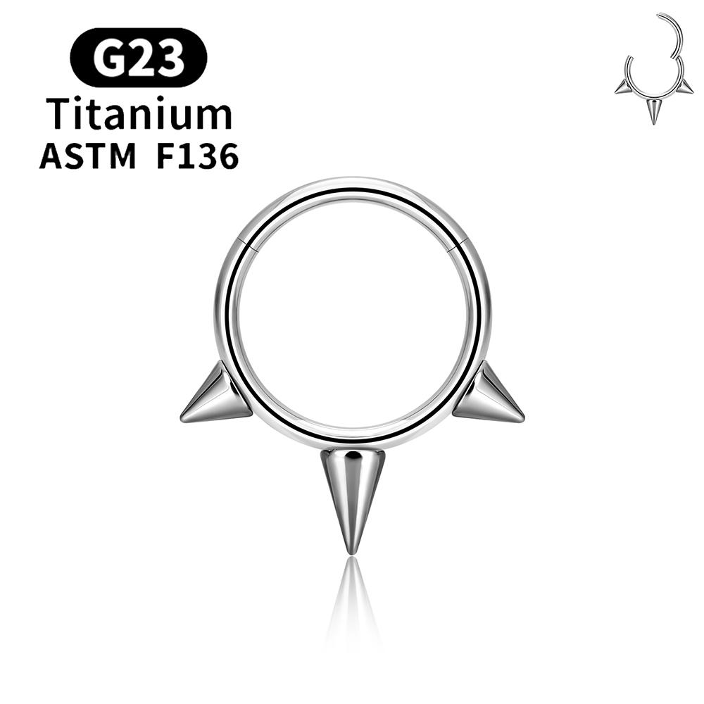 Inele Clicker Septum Spike Titan F136 G23 16G Inele Piercing Septum cu Balama Inele Nas Cercuri Cartilaj Helix Tragus Cercei Bijuterii Body