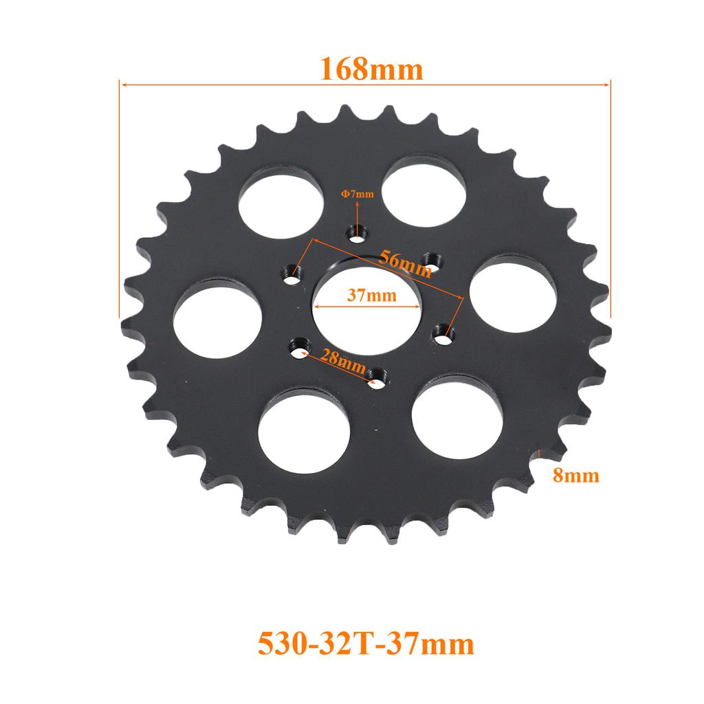 530 Kette 32Z/35Z/37Z/38Z/40Z Zähne 37mm 38mm 45mm Hinterradritzel Für ATV Quad Pit Dirt Bike Buggy Go Kart Motorrad Motor Teile