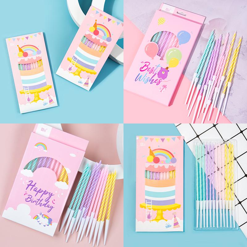 

Macaron Pastel Ribbed Birthday Candles - Cake Decor Inserts