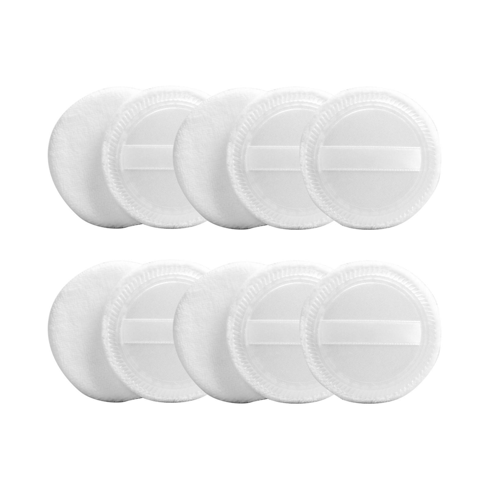 

10 шт. Пуховка Хлопковая Косметическая для Лица Макияж Пуховки Подушечки с Лентой для Рассыпчатой и Тональной Пудры 2,36 дюйма One Size белый