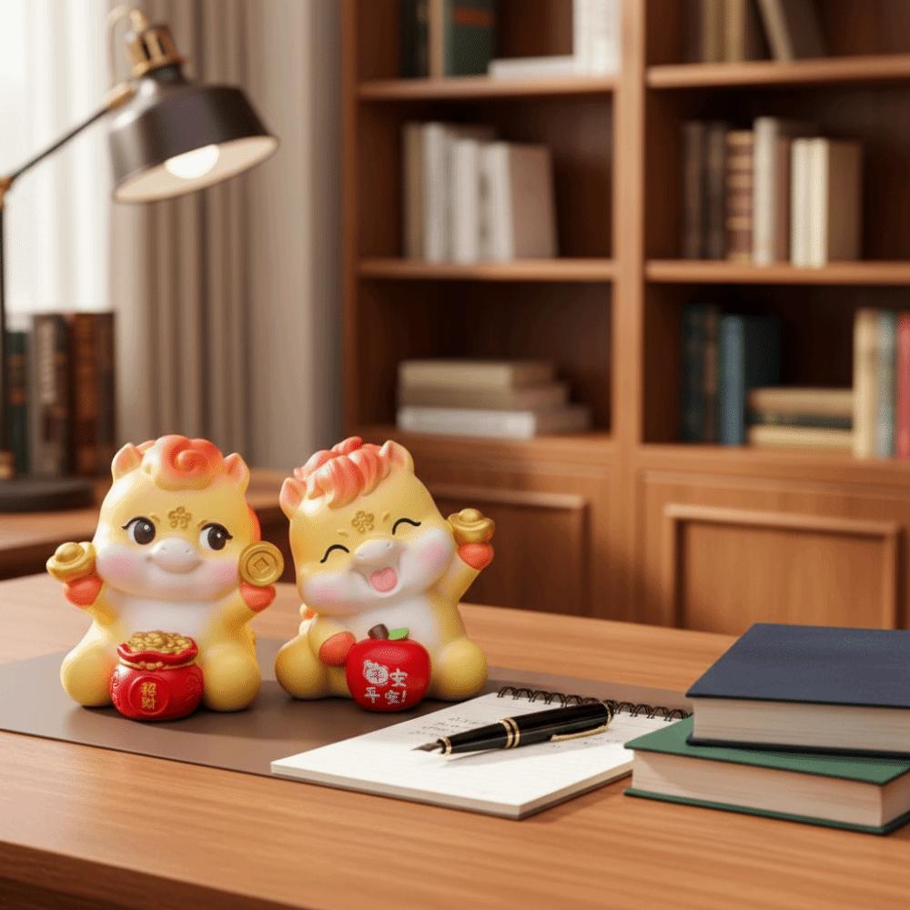 Cartoon Zodiac Horse Ornament Mascot Desktop Decoration Cute Car Ornament  Gift