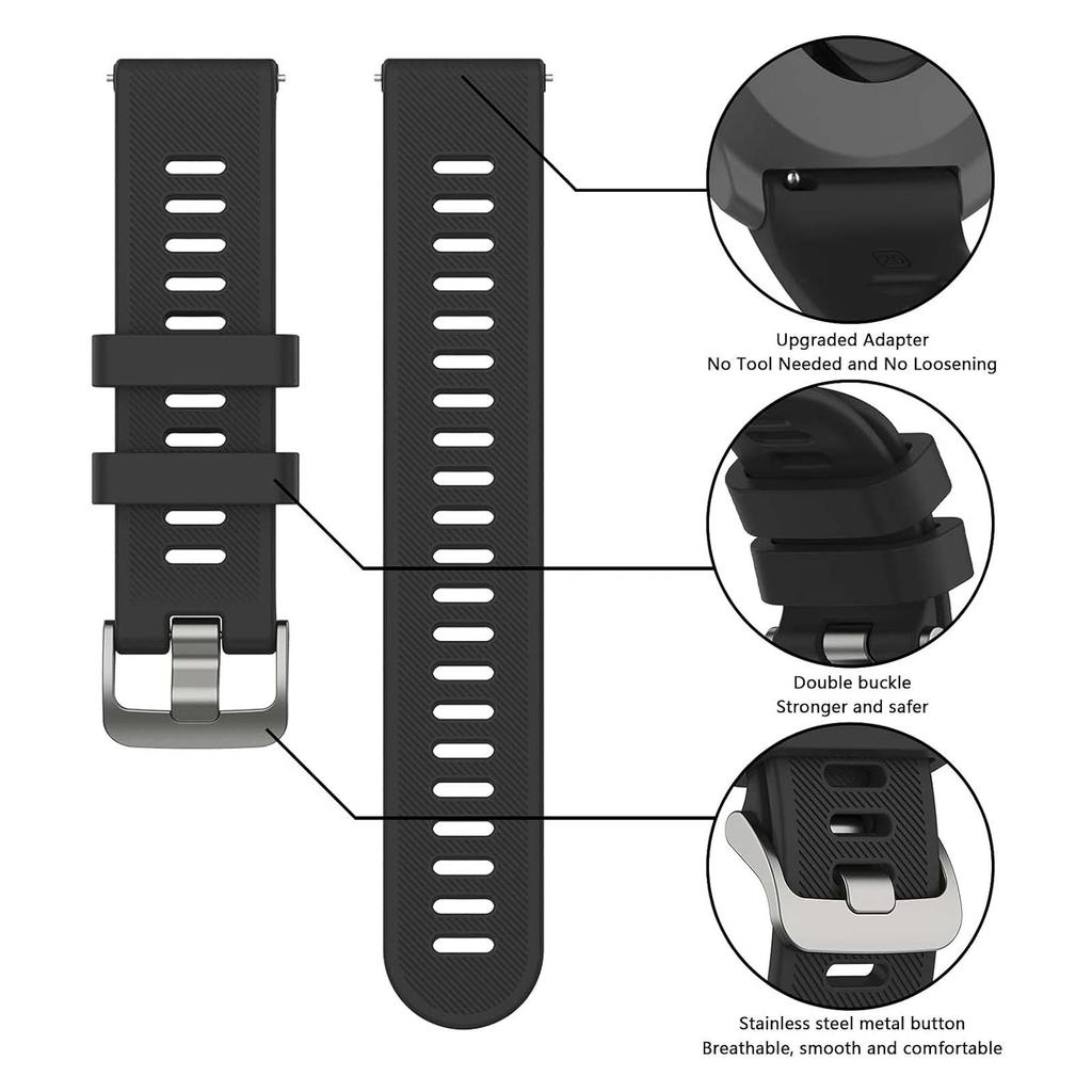 20mm Silicone Strap for Garmin Forerunner 55 158 245 645 Smart Watch Band for Garmin Vivoactive 5 Venu 2 Plus