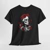 Skull And Roses T Shirt Gothic Floral Design Vintage Slightly Streetwear Graphic Designer Clothes Stylish Comfortable