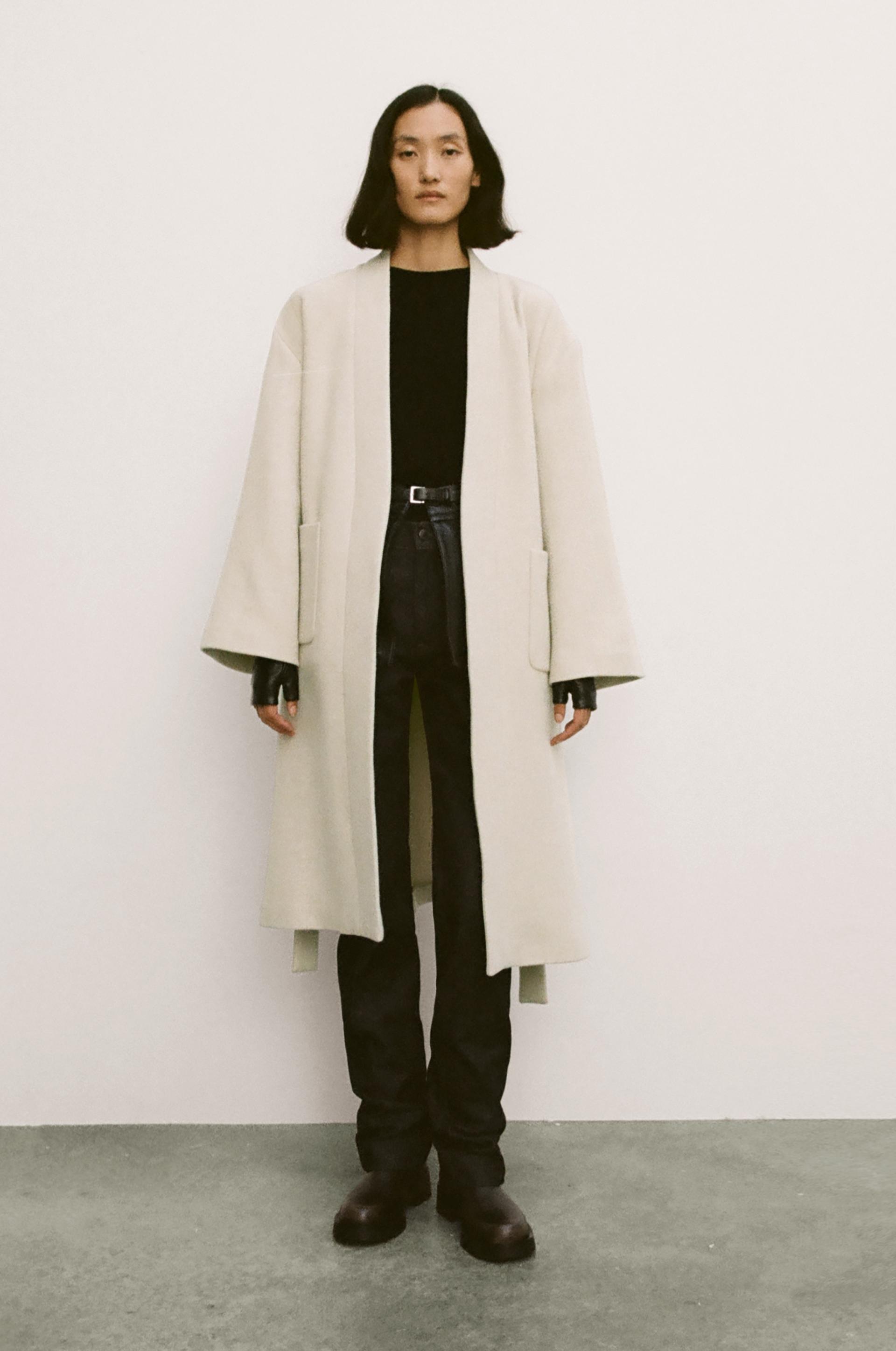 

ZW COLLECTION МИНИМАЛИСТИЧНОЕ ПАЛЬТО ПОЛУШЕРСТЯНОЕ