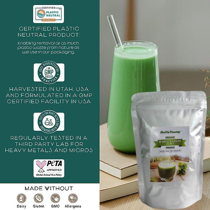 250g Organic Barley Grass Powder Gluten Free Non-GMO Superfood Vegan Organic