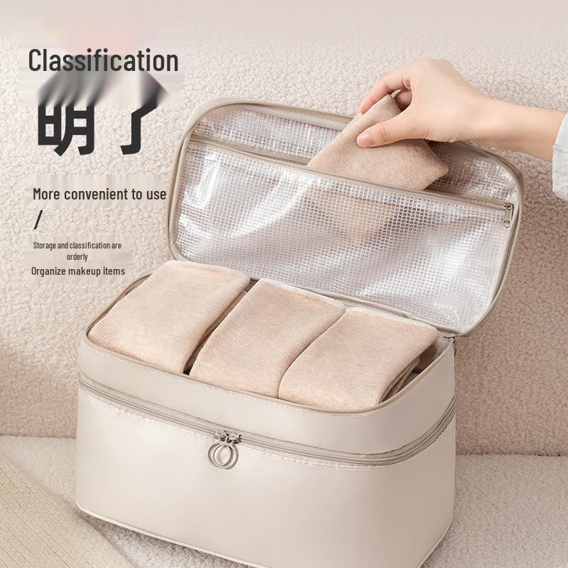 Portable Multifunctional Travel Underwear Organizer - Separate Compartments for Bras and Underpants