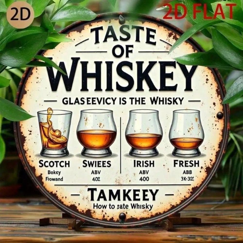 Metal Poster Wall Art Whiskey Retro Bar Sign for Man Cave