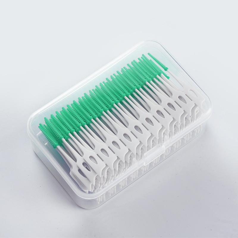 Interdental Silicone Brushes  Dental Toothpicks With Thread Oral Cleaning Tools