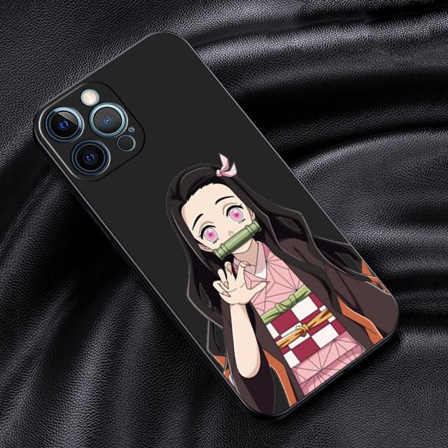 Case For Apple iPhone 14 13 11 12 Pro 7 XR X XS Max 8 Plus 6 6S SE 2022 13Pro Black Soft Phone Funda Anime Demon Slayer