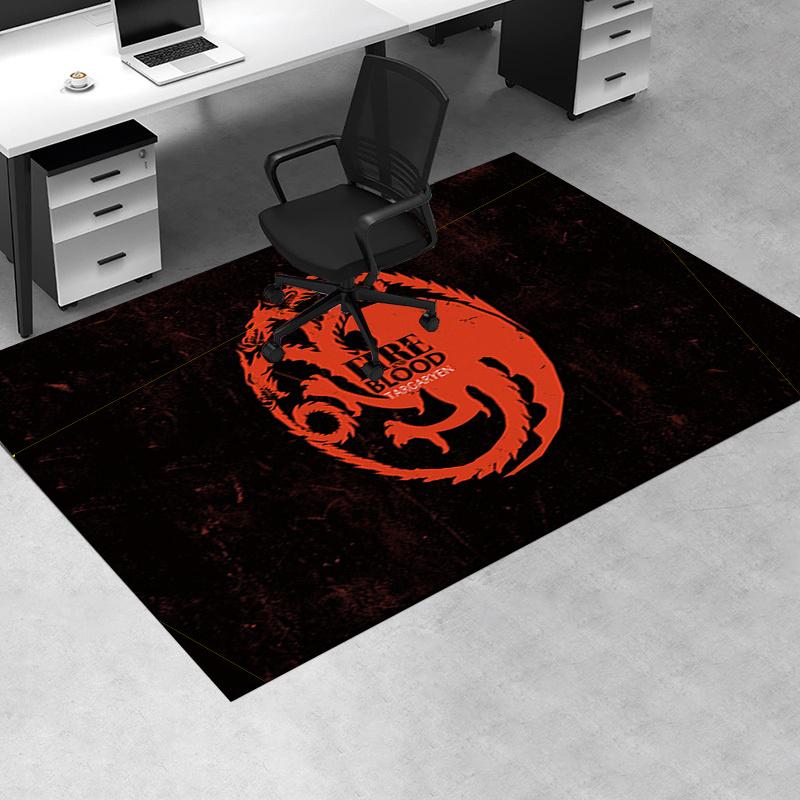 

Fire and Blood Targaryen Dragon Logo Hoodie Office Mat Home Decor Office Desk Chair Rugs Chair Carpet for office Chair Mat Gift For Hallowee 60cm by 90cm
