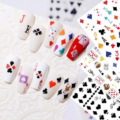 Decals Fashion Interesting Manicure DIY Nail Decoration Poker Nail Art Sticker Playing Cards Design