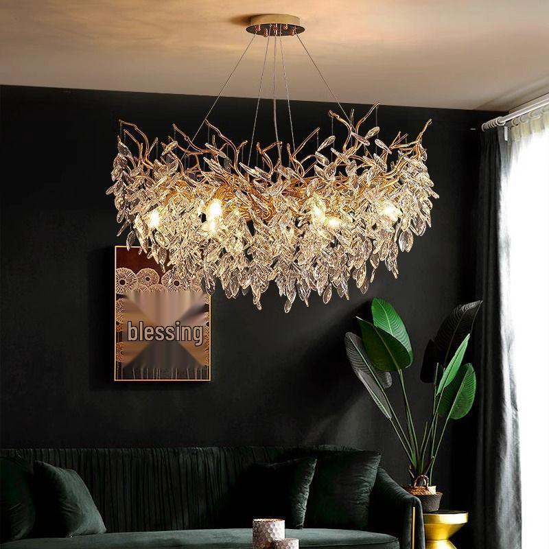 Elegant French Crystal Chandelier for Grand Duplex Living Room