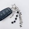 Unique Star Tassels Bowknot Keychain Fashionable Key Holder Phone Chain Beaded Keyring Ornament for Women and Teens