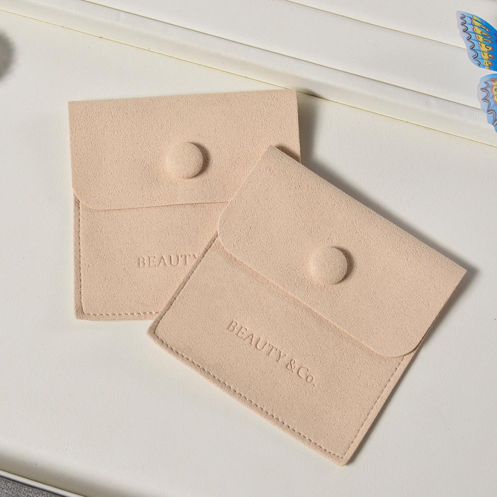 High-End Luxury Snap Button Microfiber Jewelry Storage Bag