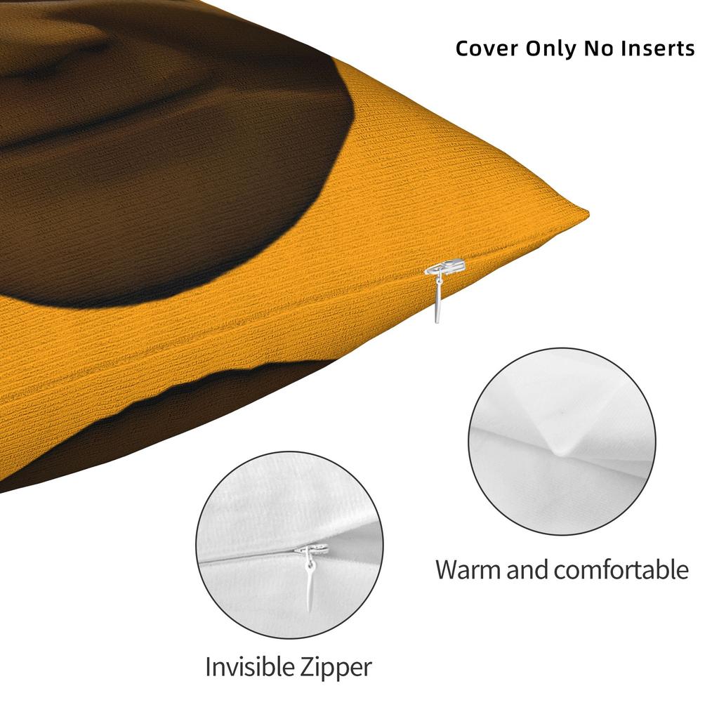 Tung Tung Tung Sahur Face Square Pillow Cases Italian Brainrot Cushion Covers Customized Decorative Pillowcase for Car 40x40cm