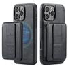 2 in 1 Removable Magnetic Card Wallet Case For iPhone 11 12 13 14 15 16 17 Pro Max Air Retro Leather Card Slots Stand Cover
