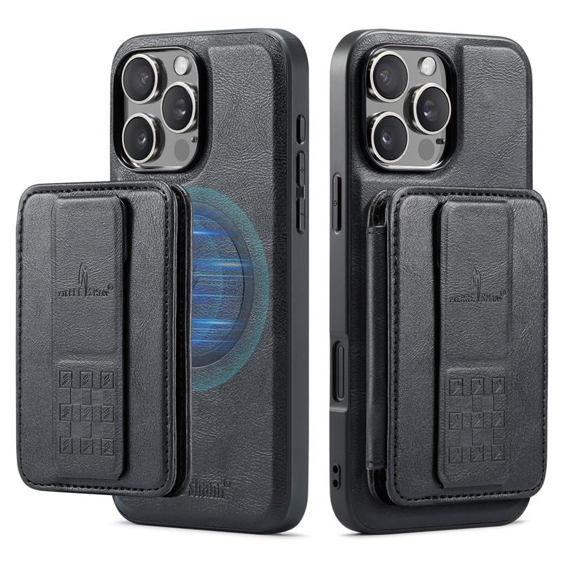 2 in 1 Removable Magnetic Card Wallet Case For iPhone 11 12 13 14 15 16 17 Pro Max Air Retro Leather Card Slots Stand Cover