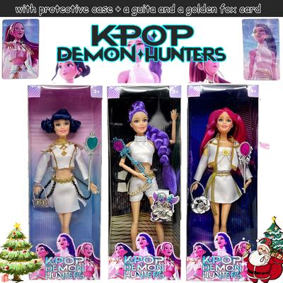Quality Gift| Delicate Texture Anime K-Pop Demon Hunters Dolls Toy Rumi Mira Zoey with Magic Wands & Bags Birthday X-mas Gifts