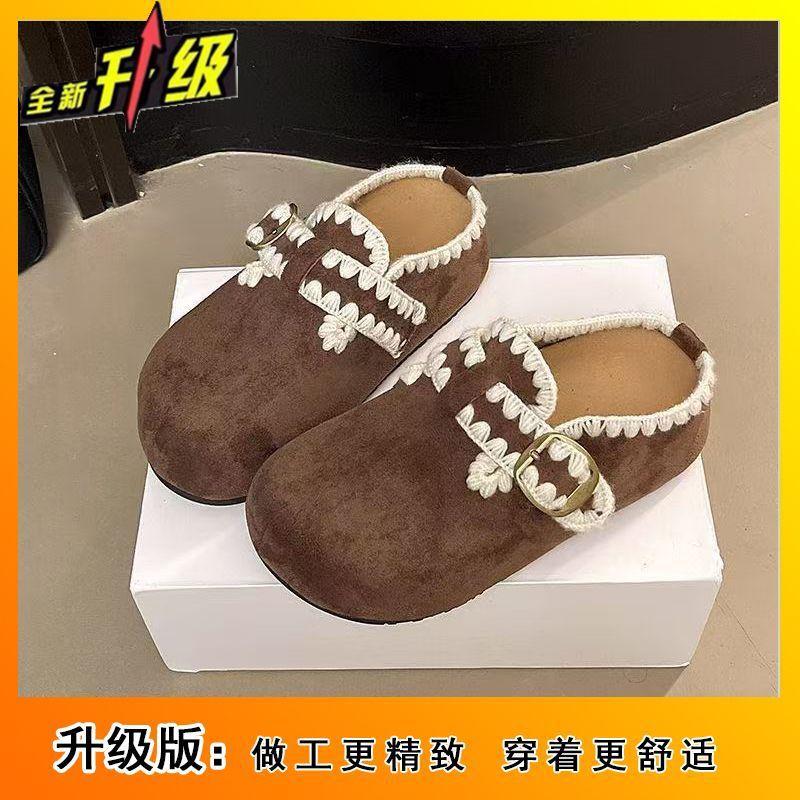 

Популярные маффины на толстой подошве, с сумкой на голове, одинарные туфли Birken для женщин, для носки осенью и зимой 2025 года, новая мода с юбкой, одинарные туфли для женщин 40