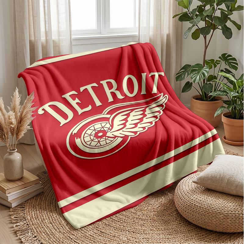 Detroit Red Wings Flanell Fleece Decke Gemütliche Warme Überwurfdecke Für Sofa Bett Reise Ganzjahresgebrauch