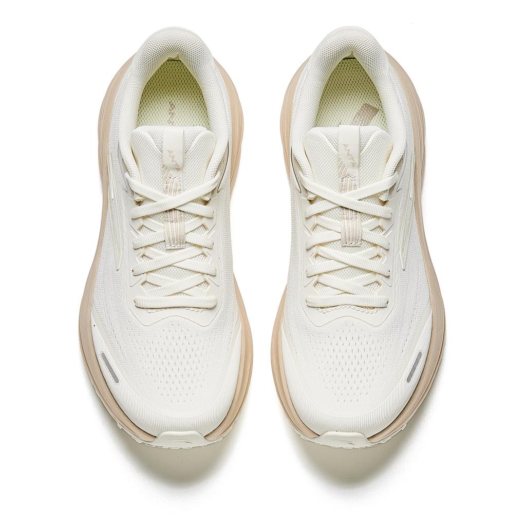 Anta Cushioned Height Increase Wear-Resistant Lightweight Breathable Low-Top Casual Running Shoes Women's White