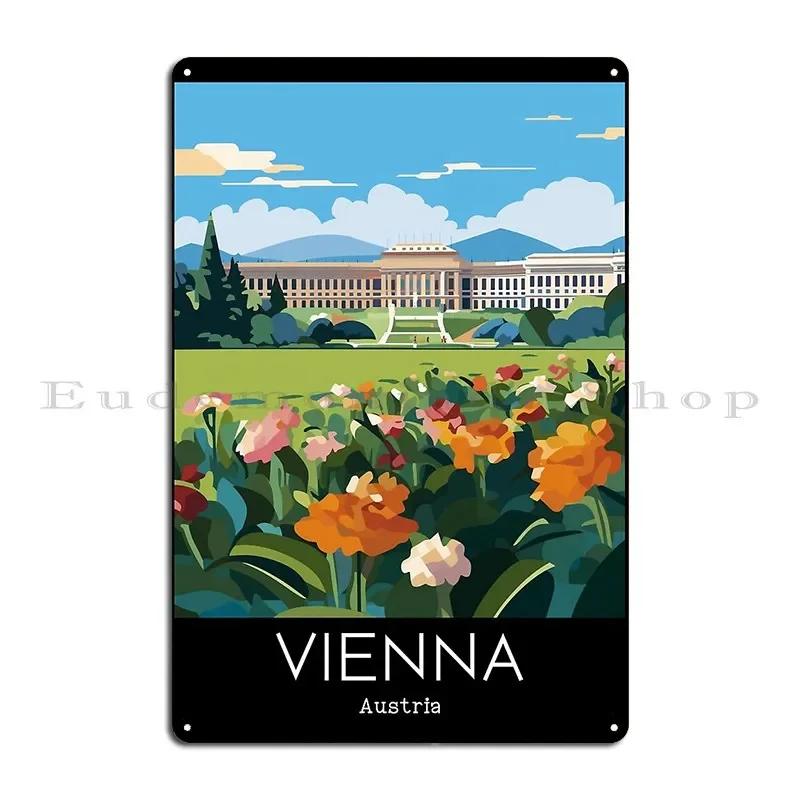 A Vintage Travel Illustration Of Vienna Austria Metal Plaque Poster Cave Printing Printing Pub Cinema Tin Sign Poster 20x30cm(7.8x11.8inch)