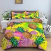 Cartoon Pineapple Duvet Cover Cute Tropical Fruit Pineapple Bedding Set Twin for Girl Teen Delicious Summer Food Comforter Cover