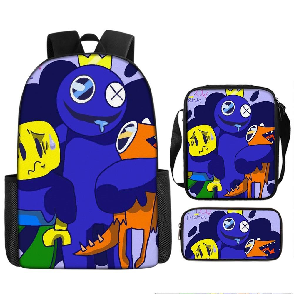Large Capacity Schoolbag with Shoulder Strap; Student Three-piece Pencil Case Set
