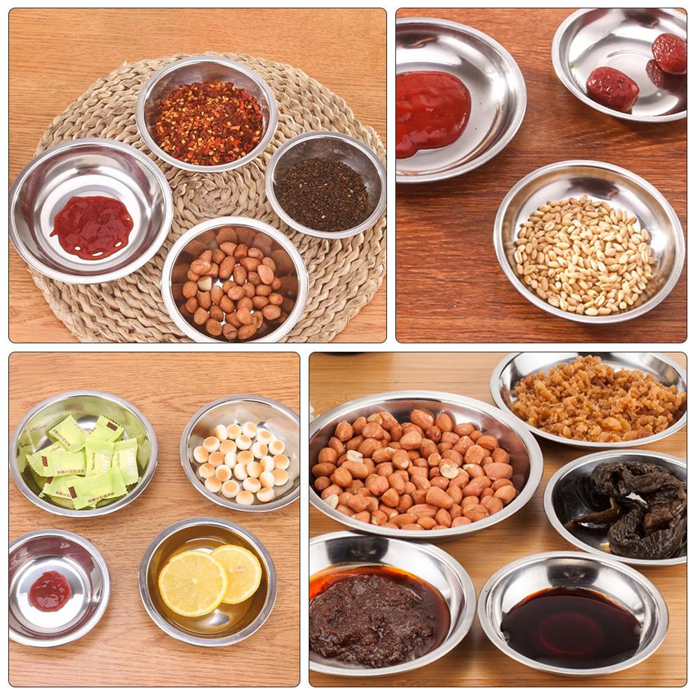 12 Pcs Stainless Steel Plate Prep Bowls Small Metal Food for Dipping Cooking Kitchen Sauce Cups Gear