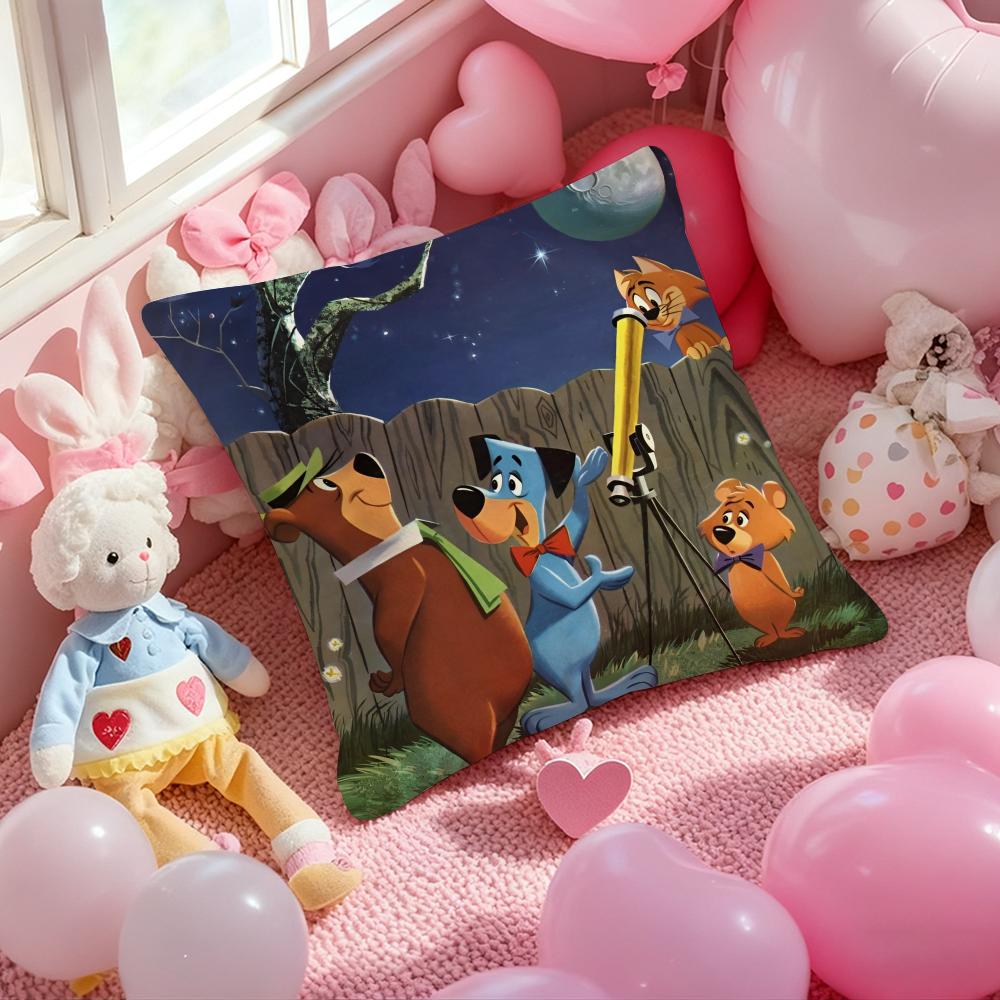 Y-Yogi B-Bear Anime Cushion Cover Pattern Printed Pillowcase for Living Room Sofa Cushion Cover & Bedroom Decor
