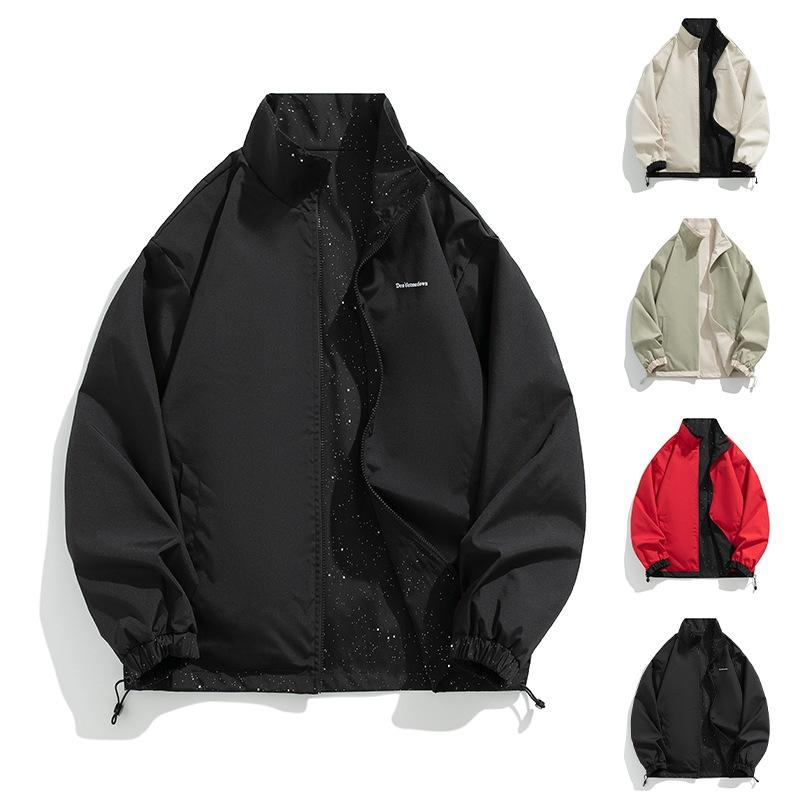 Jacket, cargo jacket, spring and autumn new fashion, handsome couple, reversible stand-up collar, loose jacket, versatile casual