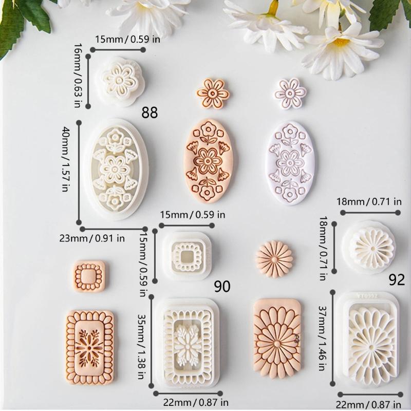Cartoon Bohemian Flower Polymer Clay Earring Molds Lightweight Plastic Craft Tools For Kids Creative Projects