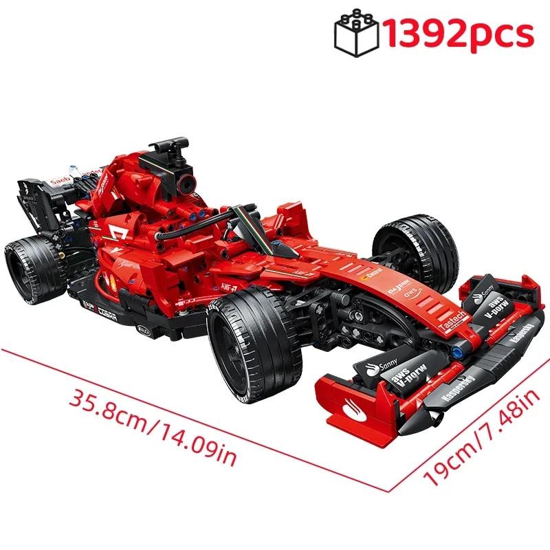 Non-Toxic Technical Creative Formula Racing Car Moc Building Blocks Kit Multicolor Desktop Display Collectible Gift Adults Kids Holiday