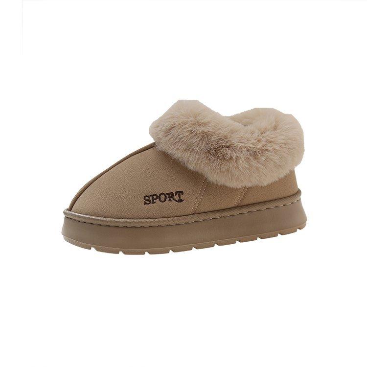 Large size 2025 autumn new bag heel cotton shoes winter home indoor velvet warm men's and women's thick-soled fluffy shoes