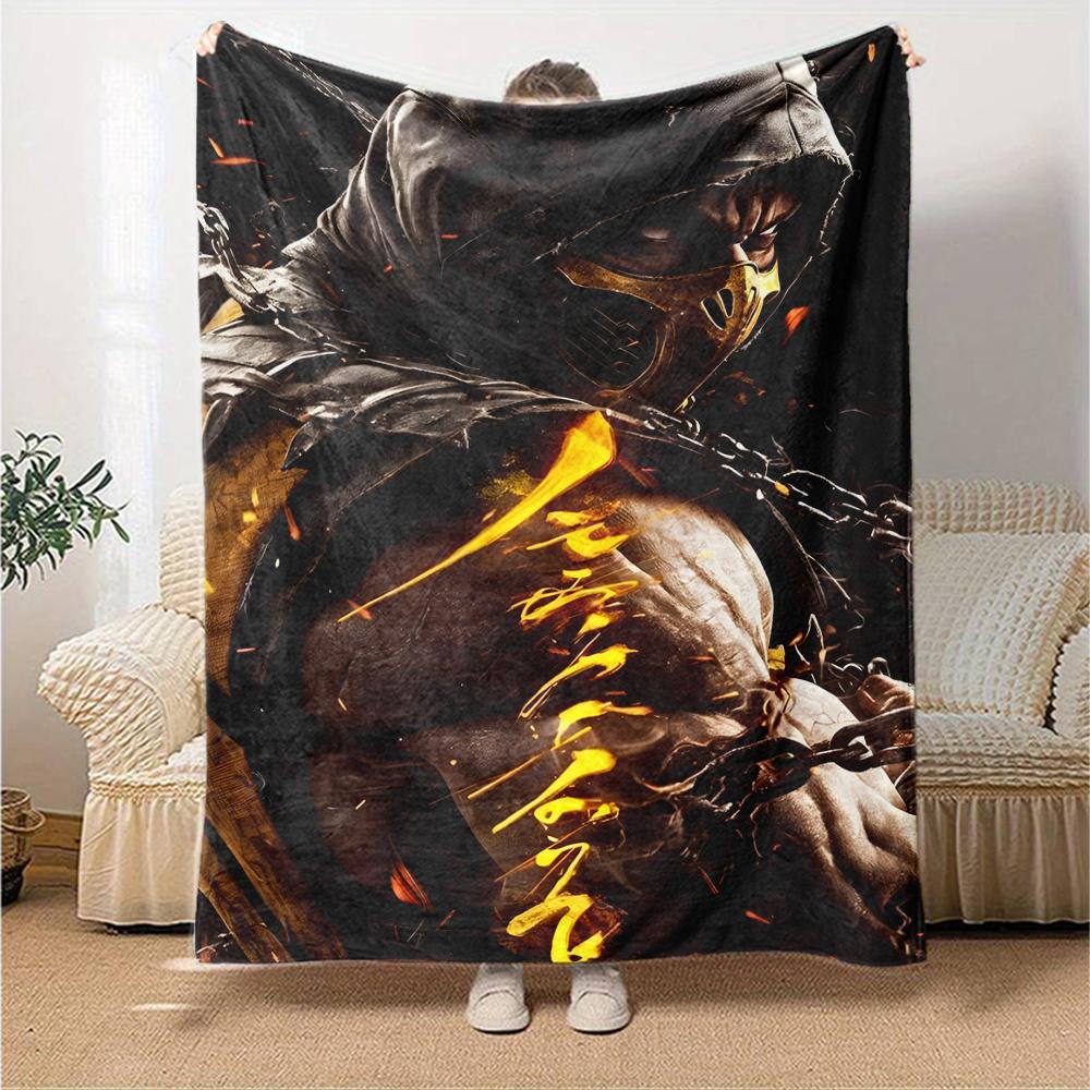 1pc Mortal Kombat4 Blanket, Gift, for Men and Women, Soft Blanket, Good for Sofa Bed Couch Travel, Lightweight Flannel Blanket