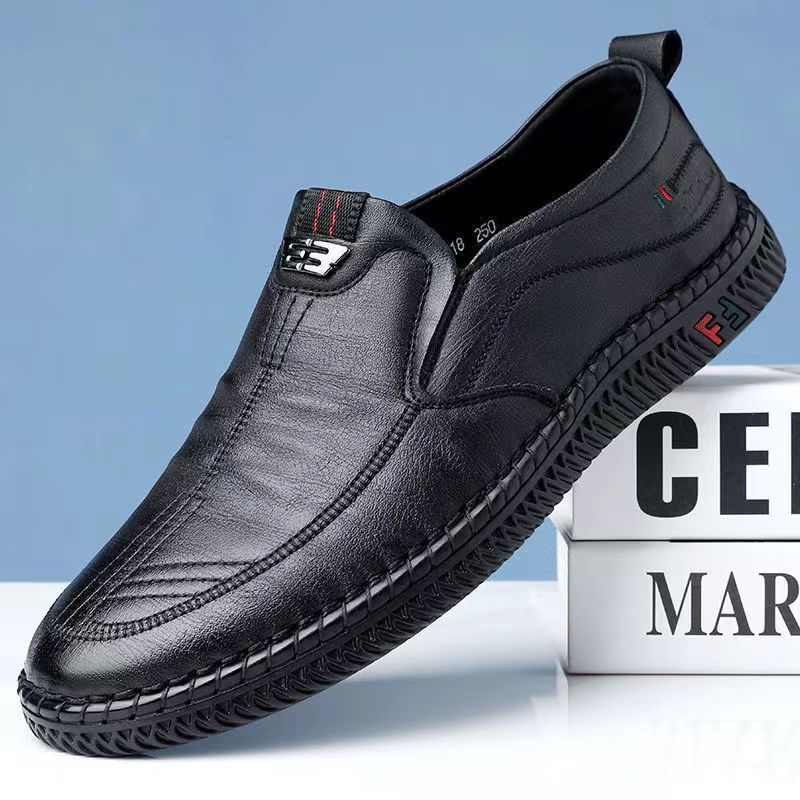 Mocasini pentru bărbați din piele PU, plați de mers antiderapanți, respirabili, de exterior, slip-on, pantofi casual pentru bărbați, pentru muncă, birou, condus, adidași
