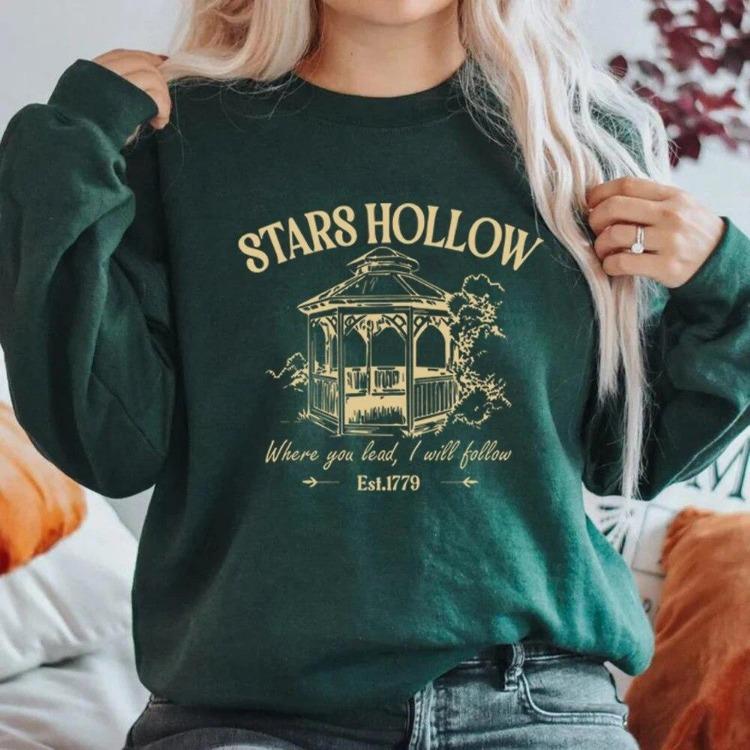 Vintage Women Gilmore Girls Luke's Diner Graphic Hoodie Stars Hollow Sweatshirt Comfortable Casual Streetwear Sweater