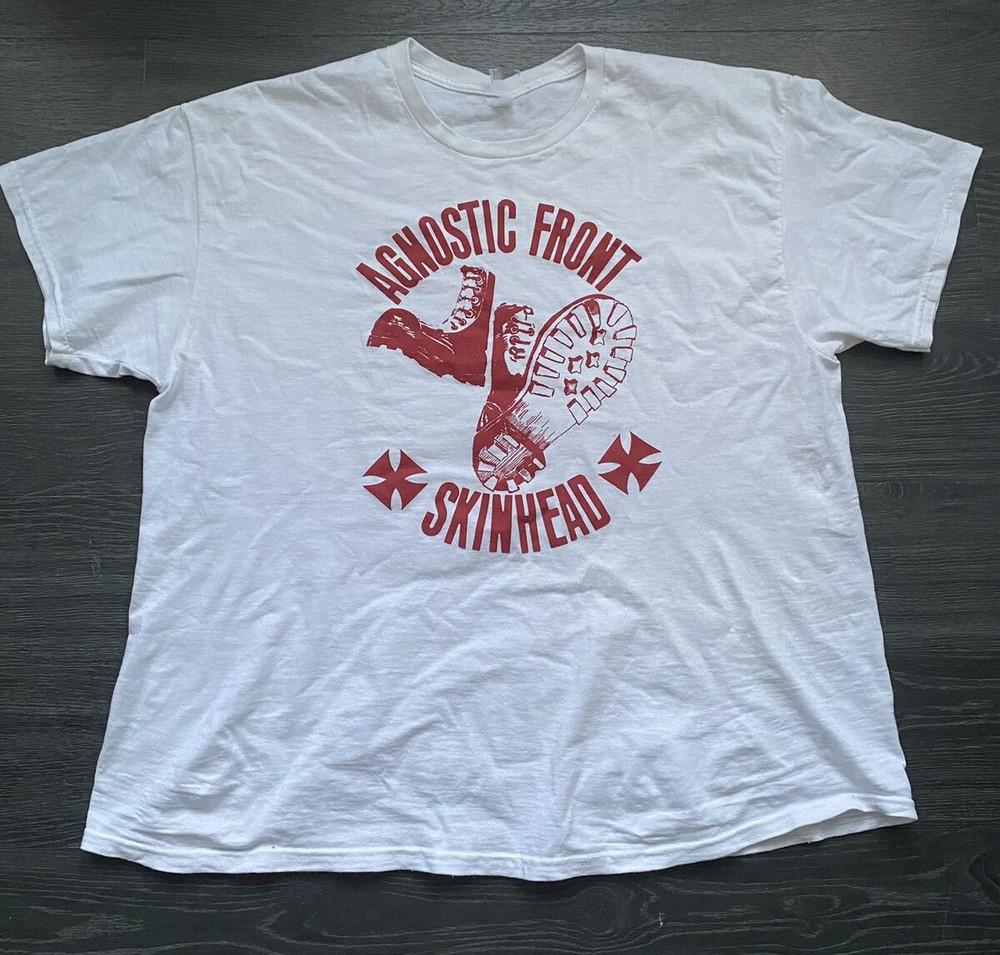 Новая популярная белая футболка Agnostic Front Хлопок Полный размер LW172 Унисекс Футболка L