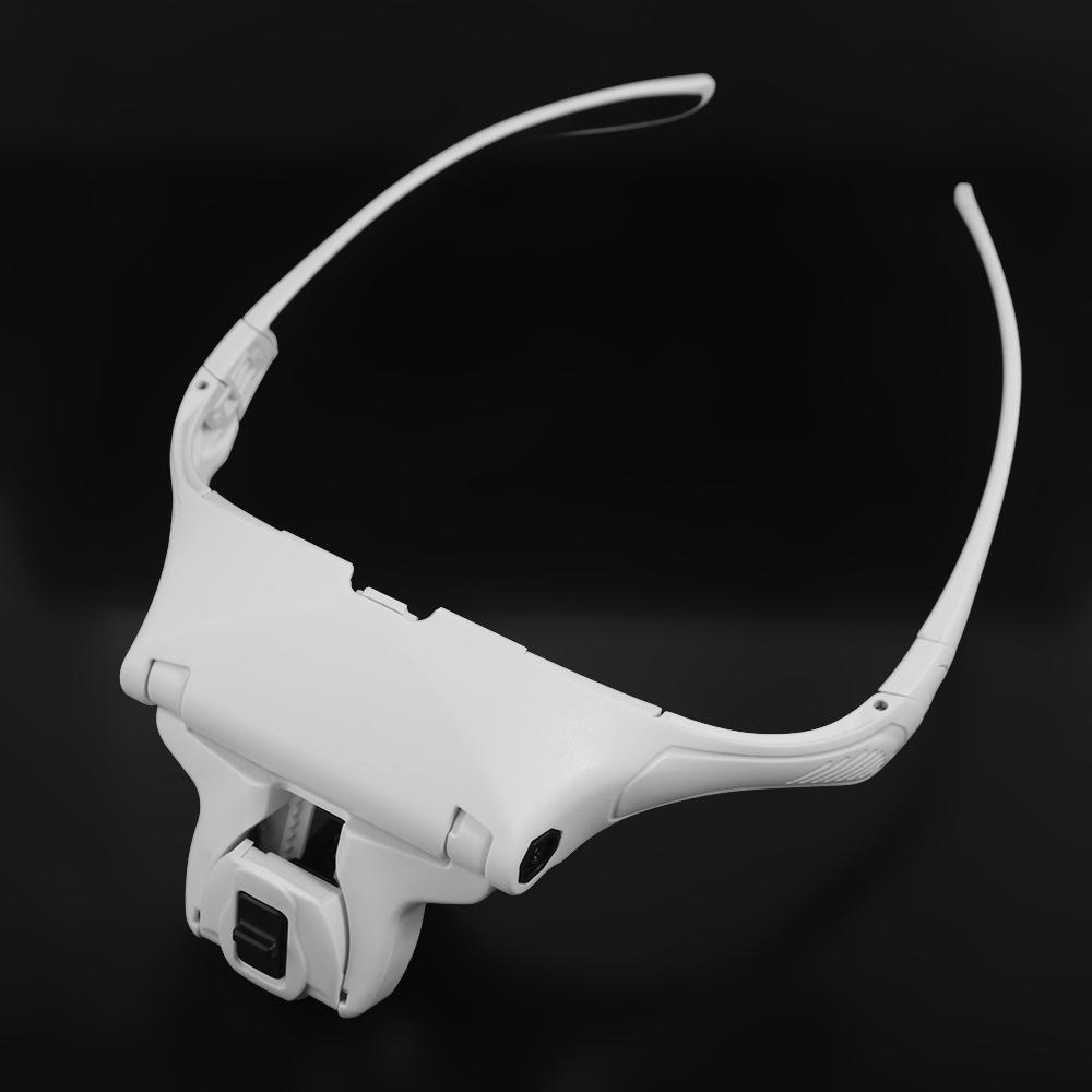 Adjustable LED Light Headband Magnifier Glasses Professional Eyebrow Tattoo Headlamp for Eyelash Grafting