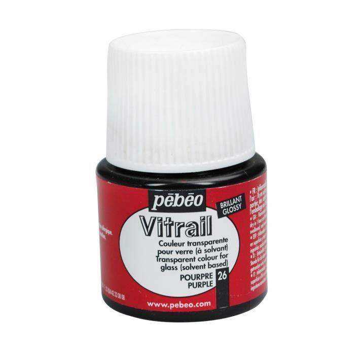 Peinture Vitrail - Pebeo - Pourpre - 45ml - Transparent - Brillant