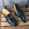 Fashion New Black Summer Men's Sandals Brown Stone Pattern Slip-On Round Toe Loafers Handmade Men Shoes Size 38-47