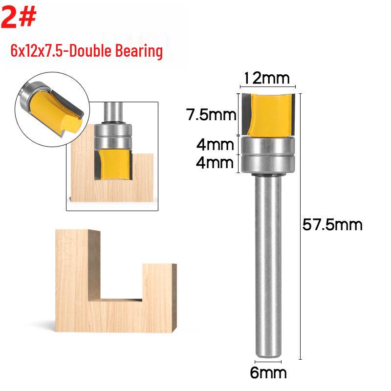 6-Pattern Guide Trim Router Bit with Bearing for Woodworking