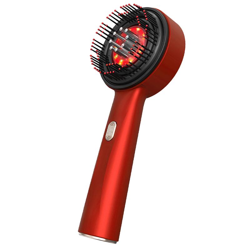 Scalp Massage Comb Red Light 3 Modes Rechargeable Hair Care Comb with Liquid Applicator 72 Round Teeth for Scalp Relaxation