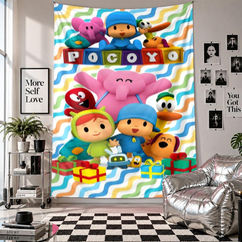 Wall TapestryPocoyó Cartoon Art Hanging Cloth Decorative Background Cover for Room Decoration