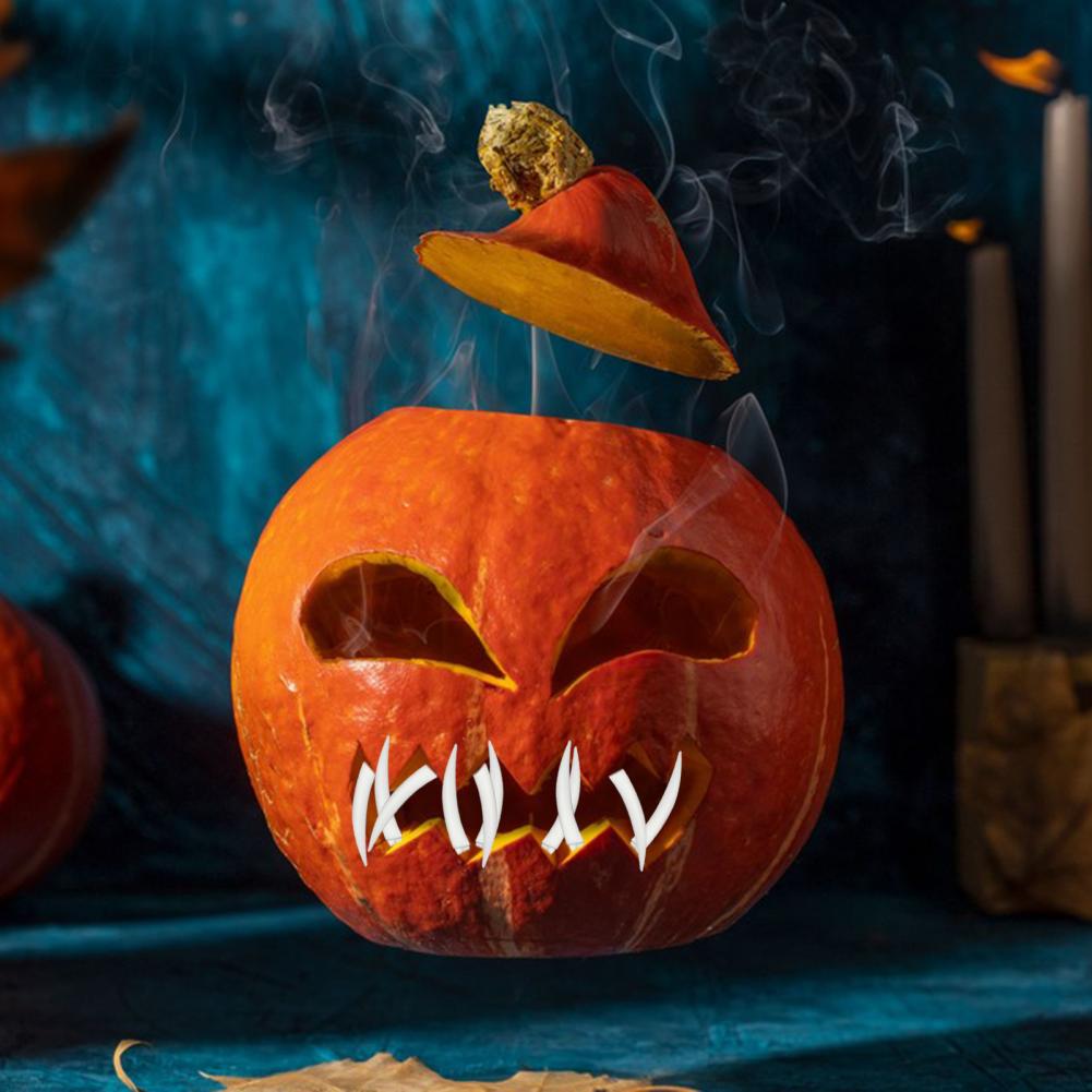 16 Pcs 7cm Pumpkin Teeth Spooky Insert Jack O Lantern Home Party Decoration School Handicraft Activities Halloween Accessories