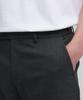 MUSINSA STANDARD Wool Semi-Wide Hidden Elastic Waist Slacks [Charcoal Gray]
