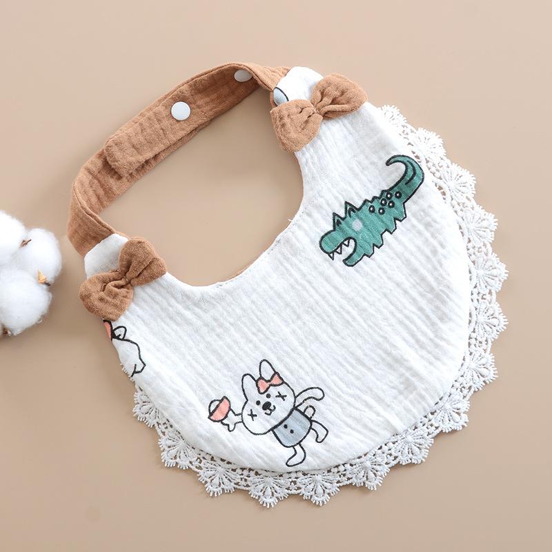 1pc New Baby Bibs Girls Lace Bow Cotton Soft Gauze Feeding Bib 1pc Burp Cloths Kids Accessories for Infant Toddler