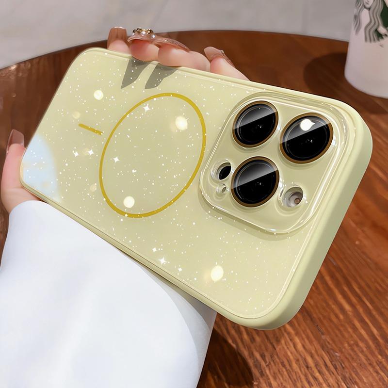 Luksusowe Brokatowe Etui Magsafe do iPhone 15 16 Plus 13 12 14 11 Pro Max Ochrona Aparatu Ładowanie Bezprzewodowe Pokrowiec PC dla iPhone16